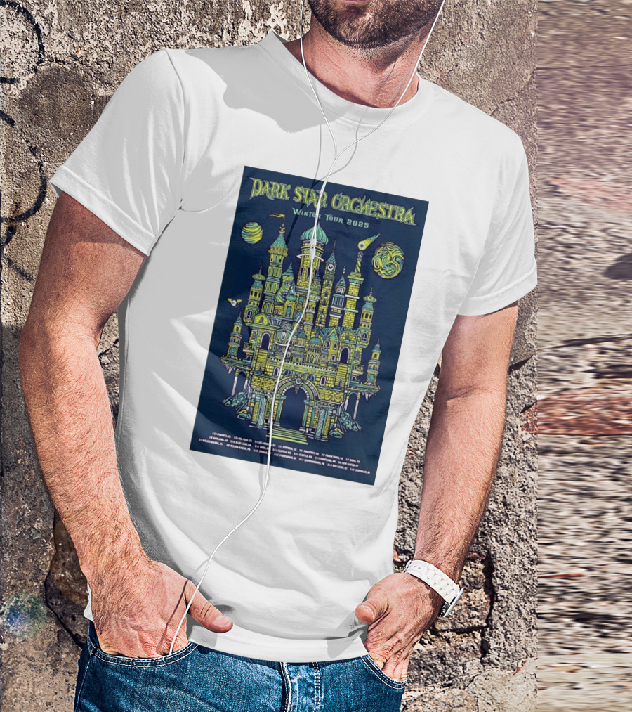 Dark Star Orchestra Winter Tour 2025 Phoenix Arizona Del Mar California Fantasy Castle Artwork T-Shirt