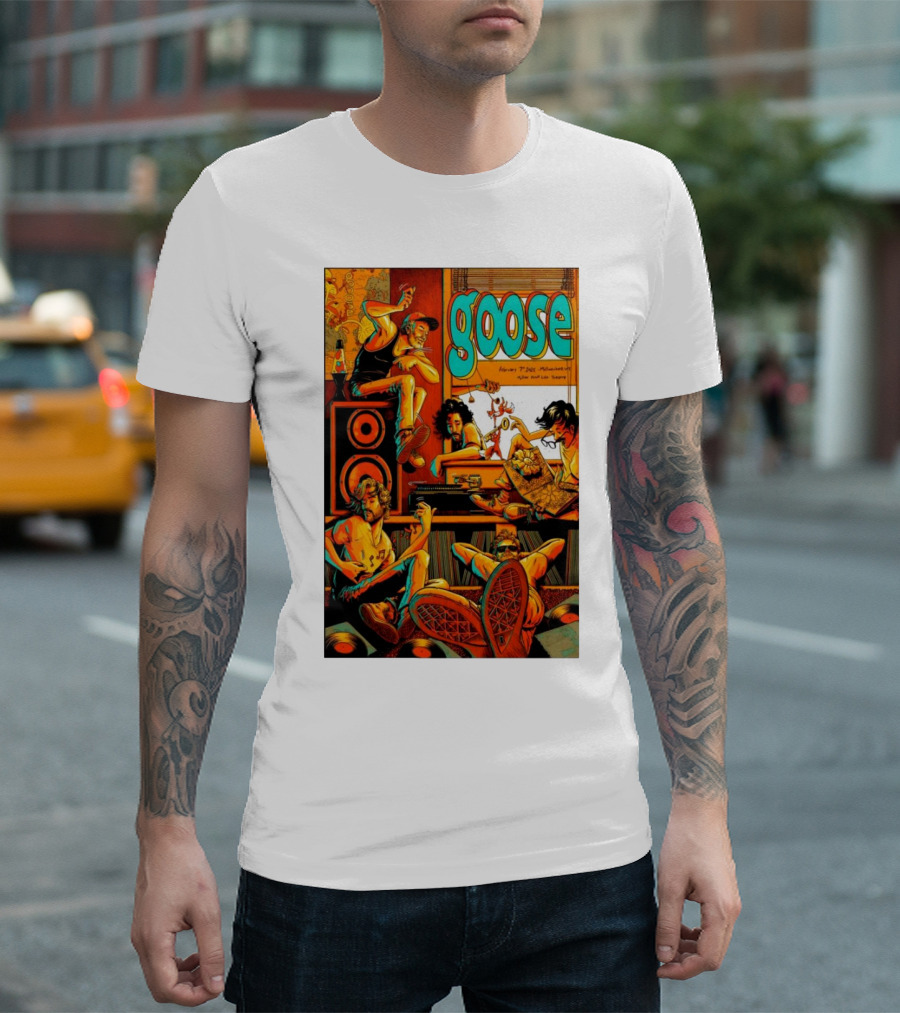 Goose The Band February 7 2025 Milwaukee WI Miller High Life Theatre Tour with Musicians and Vinyl Records T-Shirt