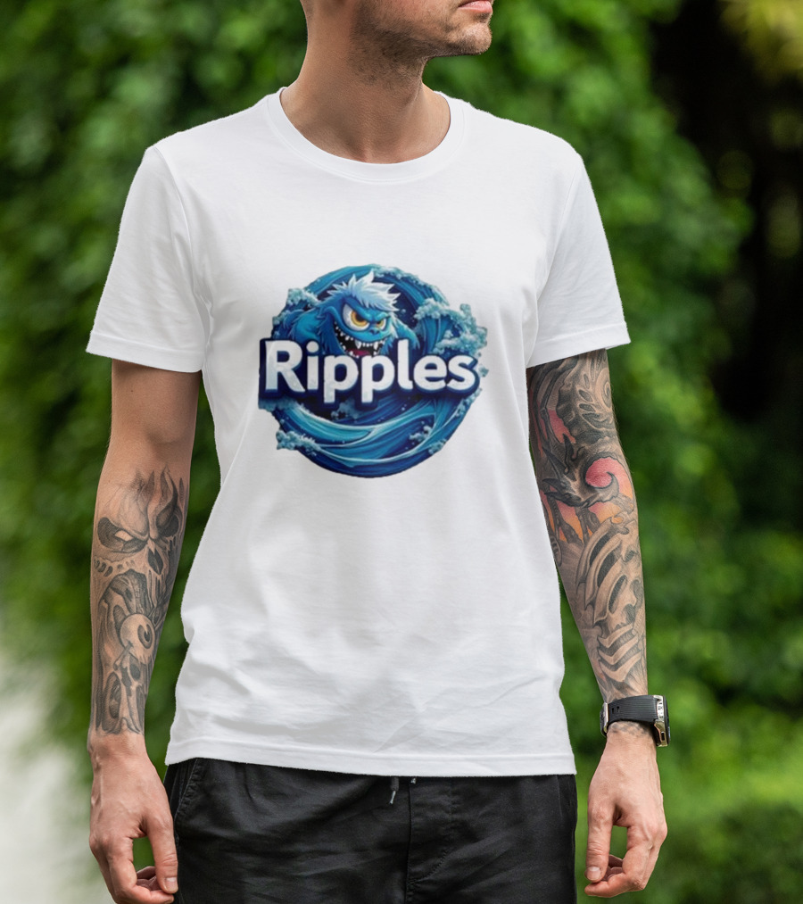Ripples Monster Blue Waves Creature T-Shirt