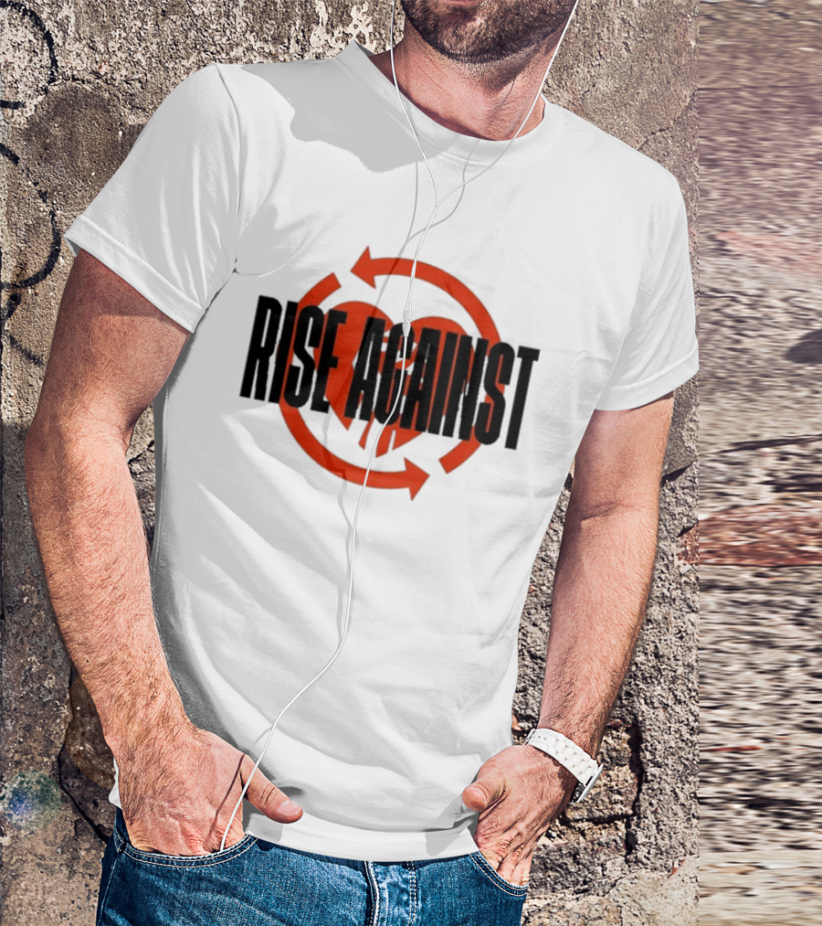 Rise Against Red Heart Fist Arrow Emblem T-Shirt