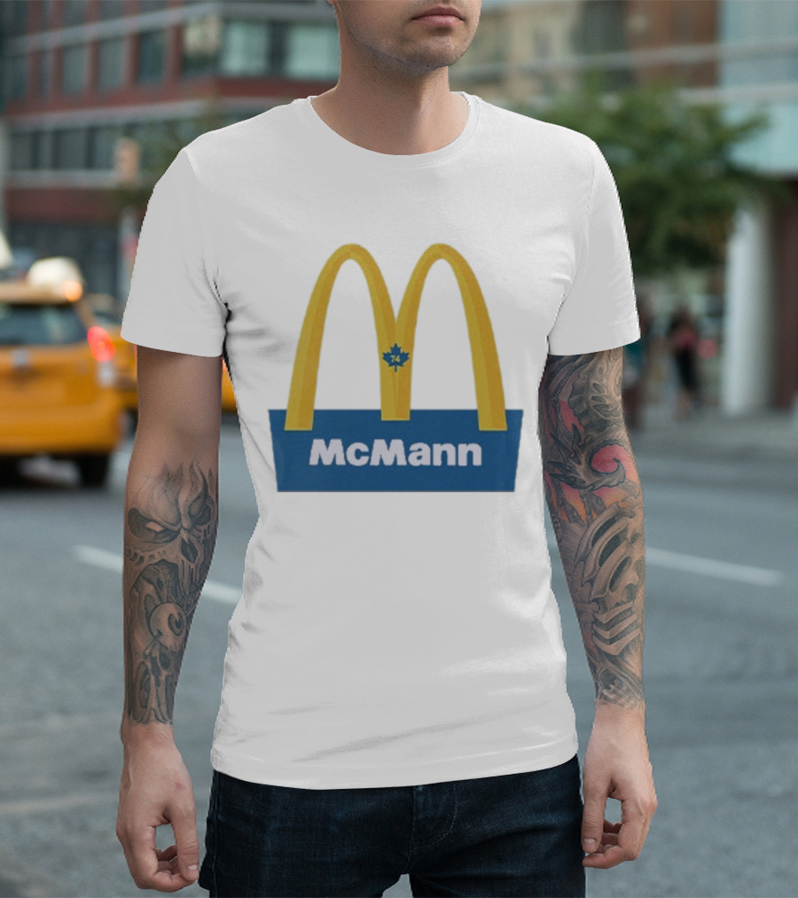 McMann 74 Maple Leaf Blue And Yellow Arches T-Shirt