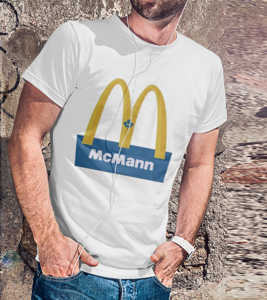 McMann 74 Maple Leaf Blue And Yellow Arches T-Shirt