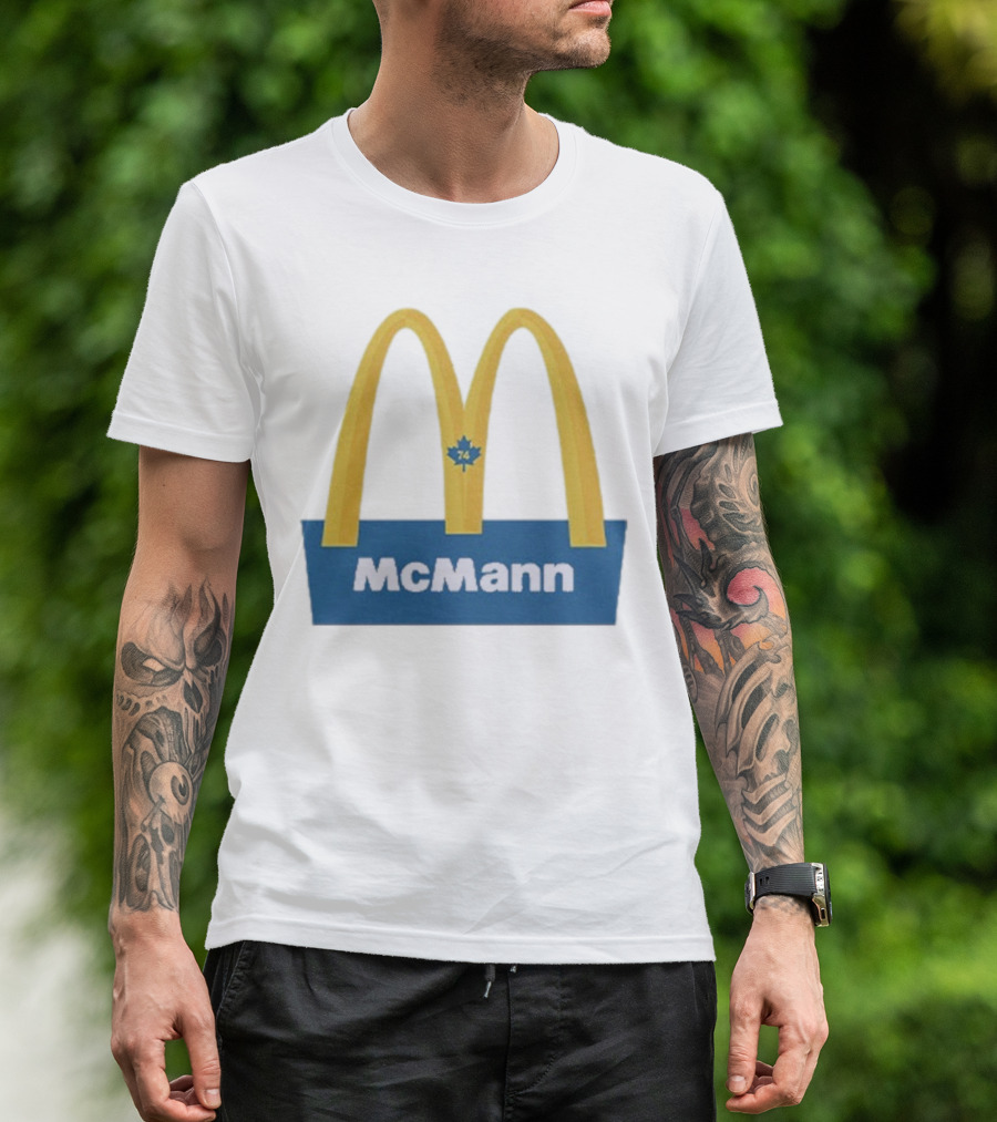 McMann 74 Maple Leaf Blue And Yellow Arches T-Shirt