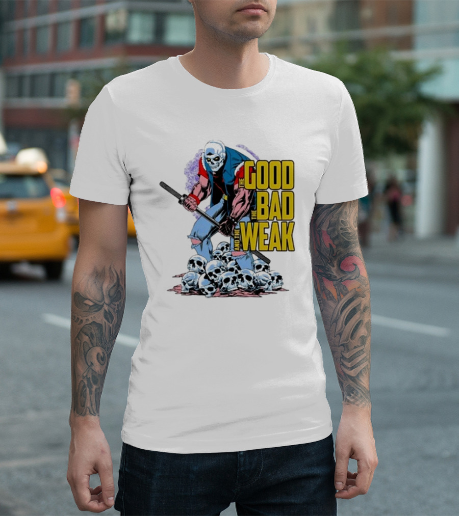 Raskolapparel The Good The Bad The Weak Skull Warrior with Bat T-Shirt
