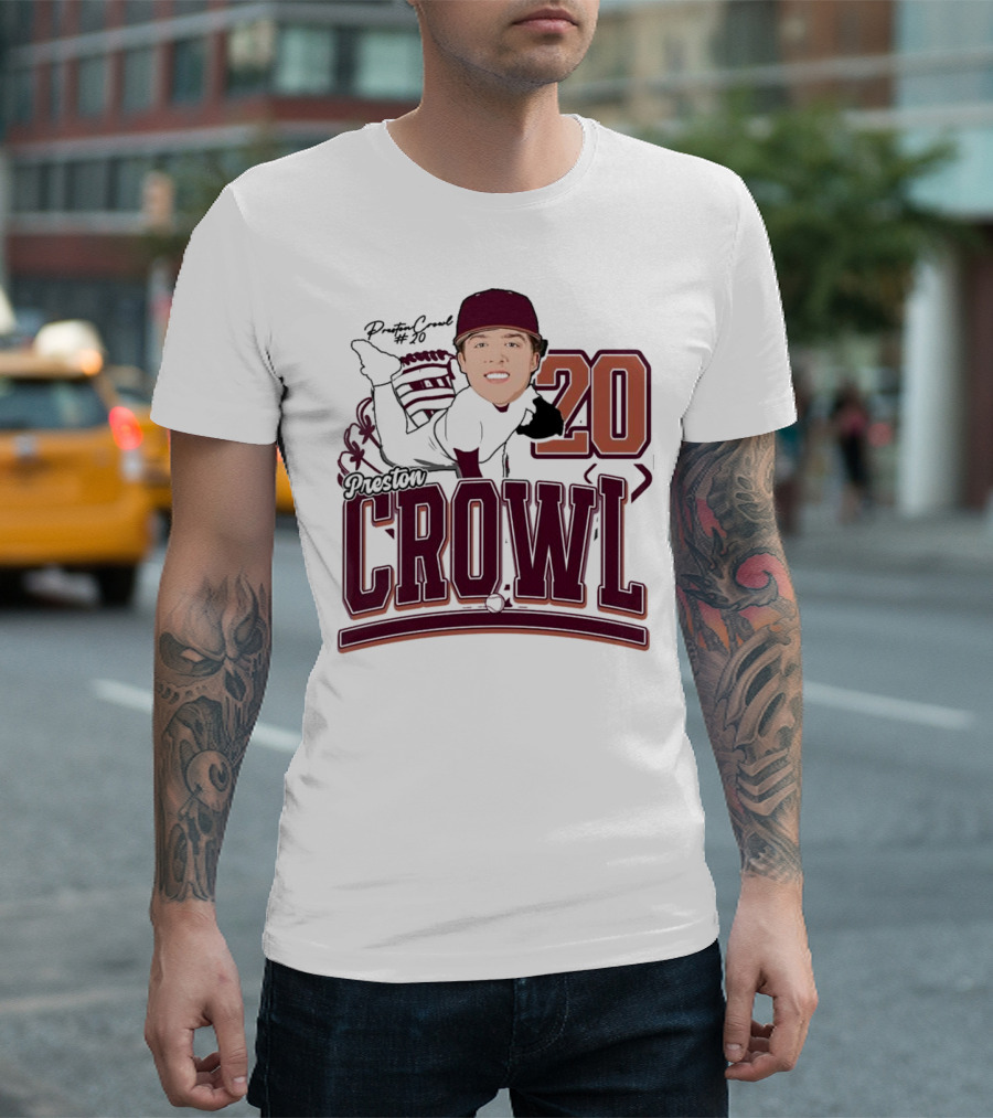 Preston Crowl Baseball 2025 Pitcher Number 20 T-Shirt
