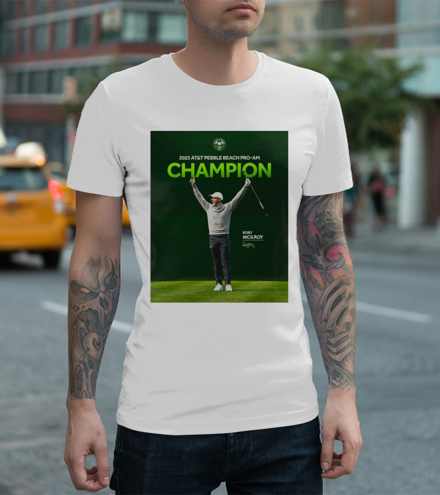 2025 AT&T Pebble Beach Pro-Am Champion Rory McIlroy Signature T-Shirt