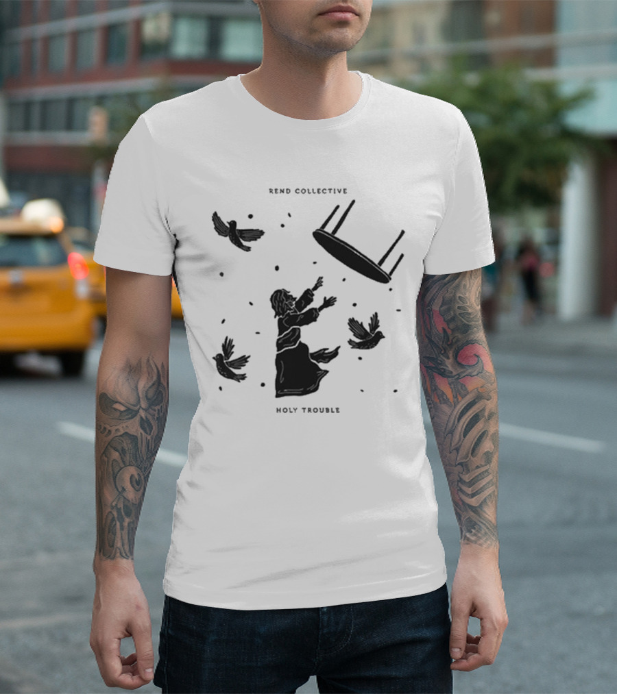 Rend Collective Holy Trouble Flying Table and Birds T-Shirt