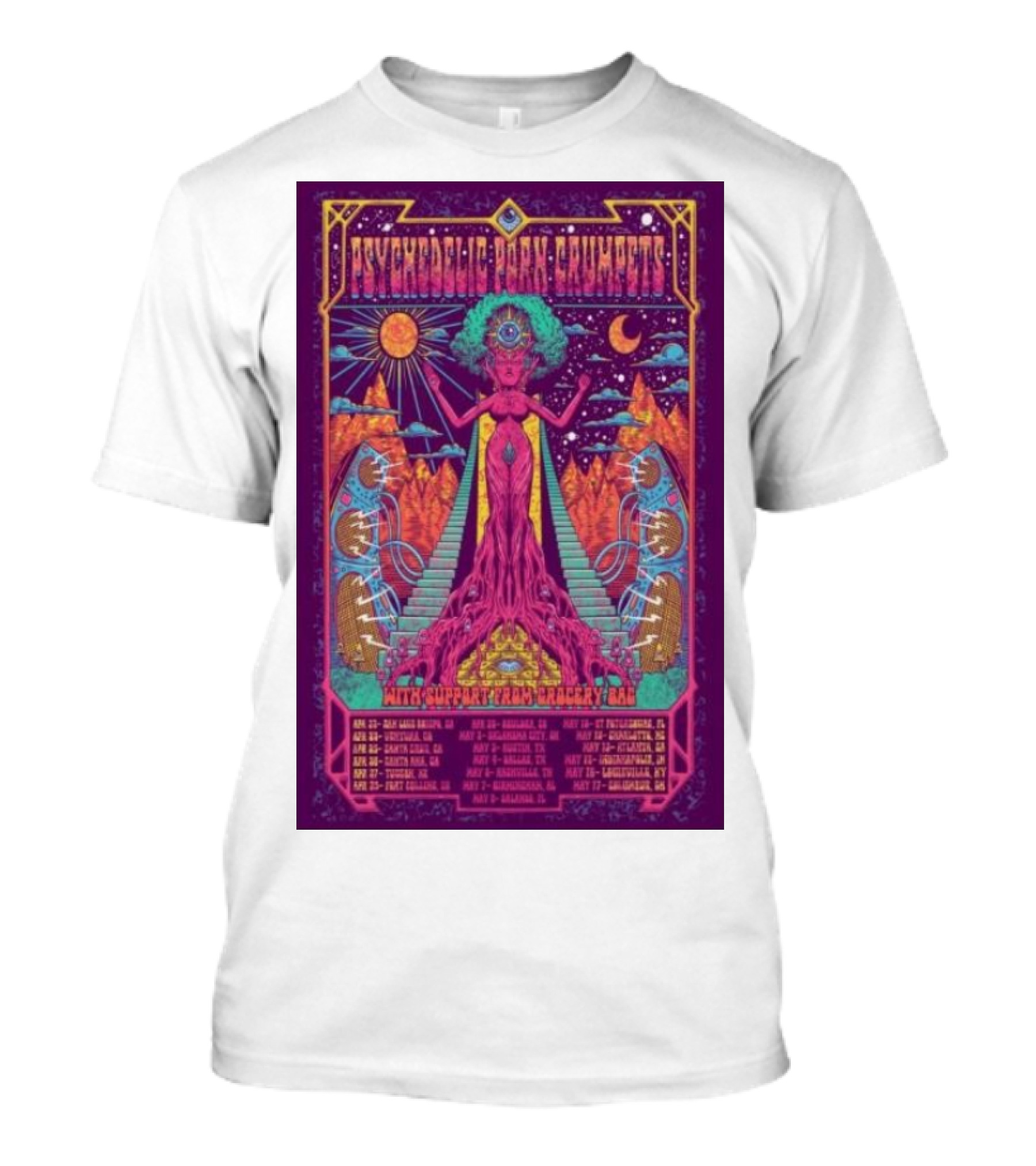 Psychedelic Porn Crumpets 2025 Tour Santa Ana April 26 With Support From Crocodylus T-Shirt