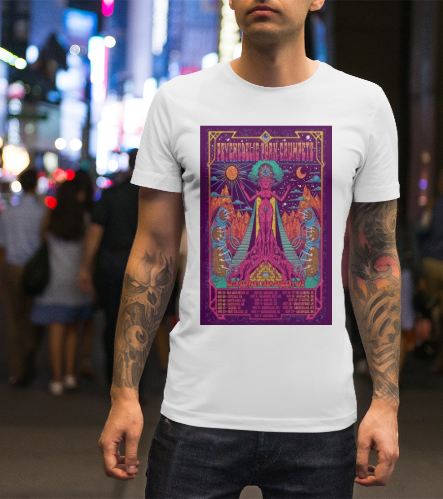 Psychedelic Porn Crumpets 2025 Tour Santa Ana April 26 With Support From Crocodylus T-Shirt