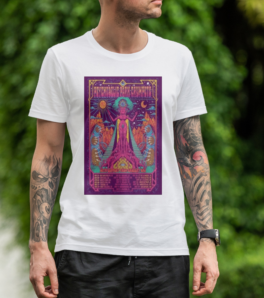 Psychedelic Porn Crumpets 2025 Tour Santa Ana April 26 With Support From Crocodylus T-Shirt