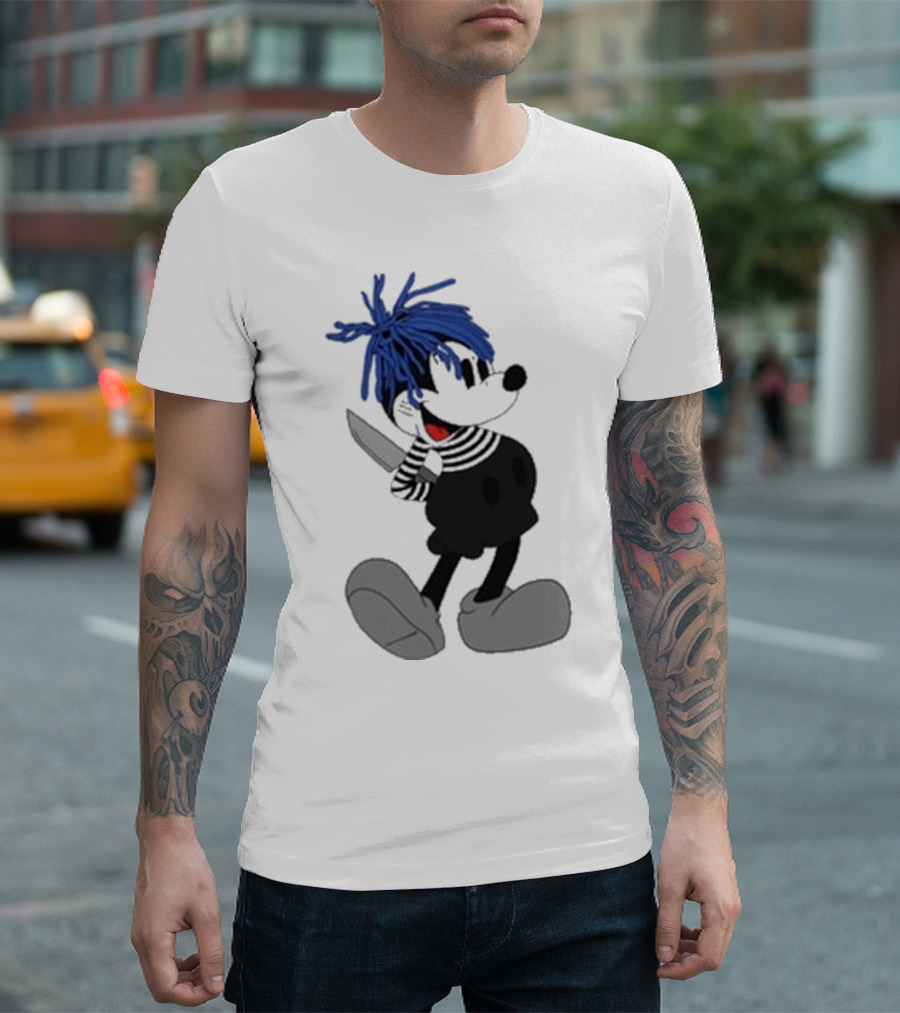 Revenge X Sad Knife Character With Blue Hair And Red Eyes T-Shirt