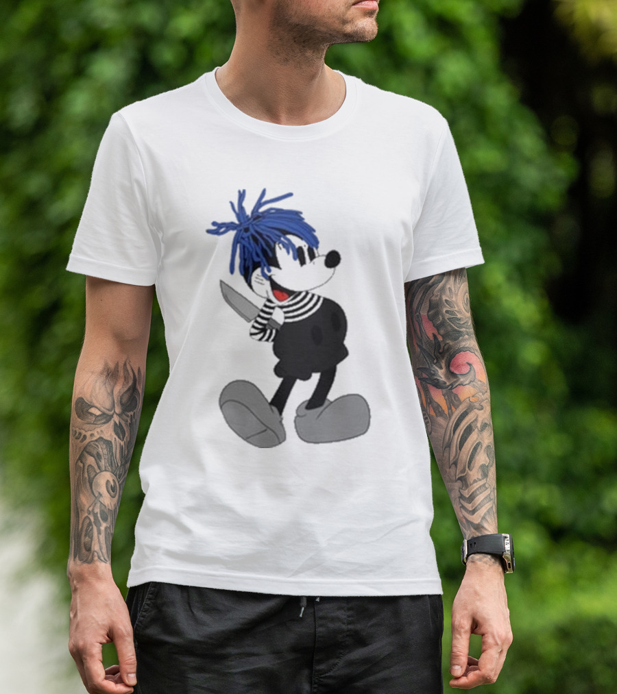 Revenge X Sad Knife Character With Blue Hair And Red Eyes T-Shirt