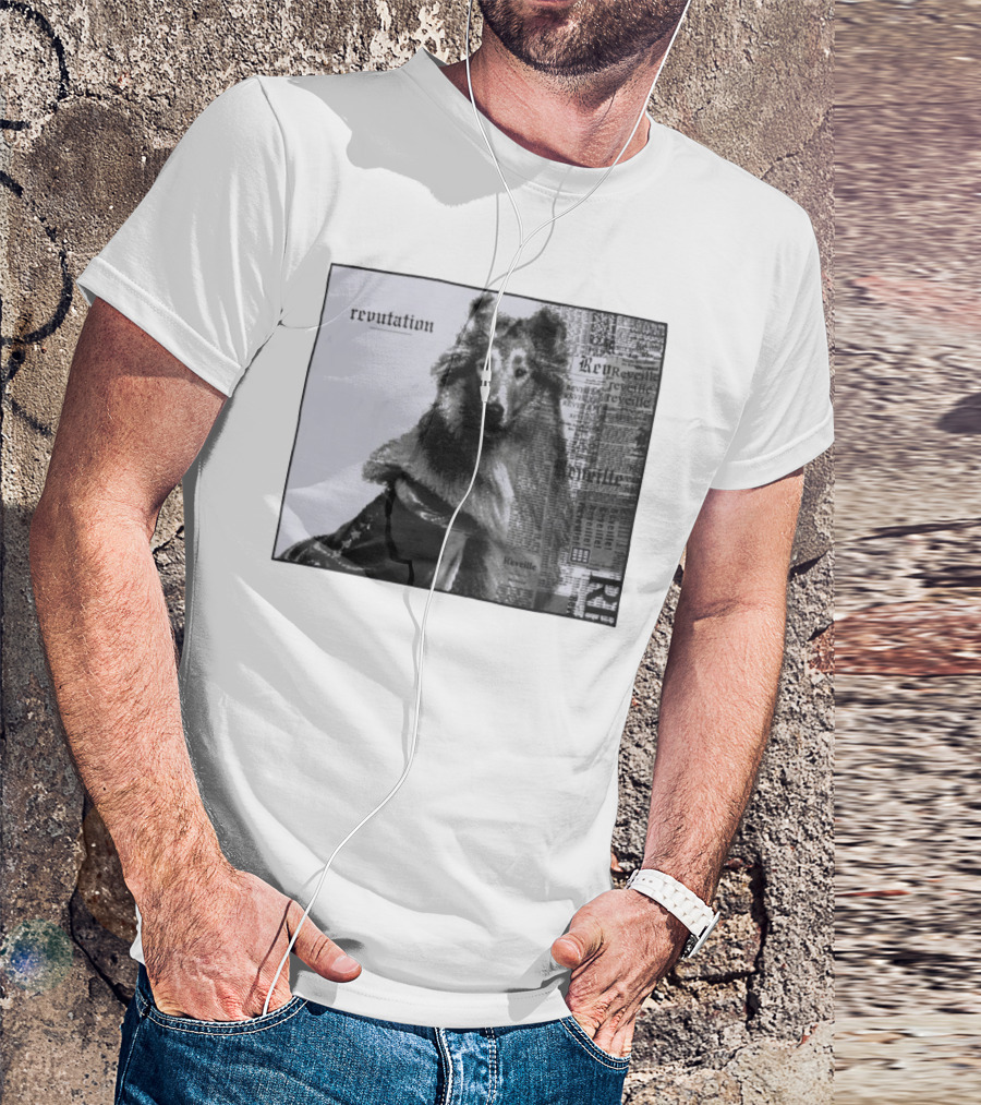 Revutation Reveille Collie Newspaper Style T-Shirt