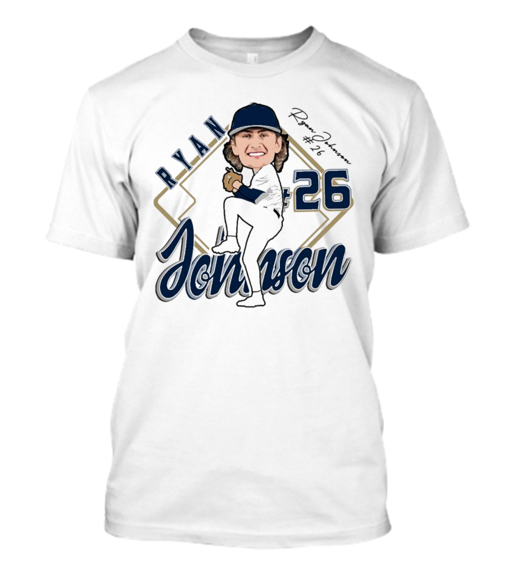 RYAN 26 Baseball Player Illustration 2025 T-Shirt