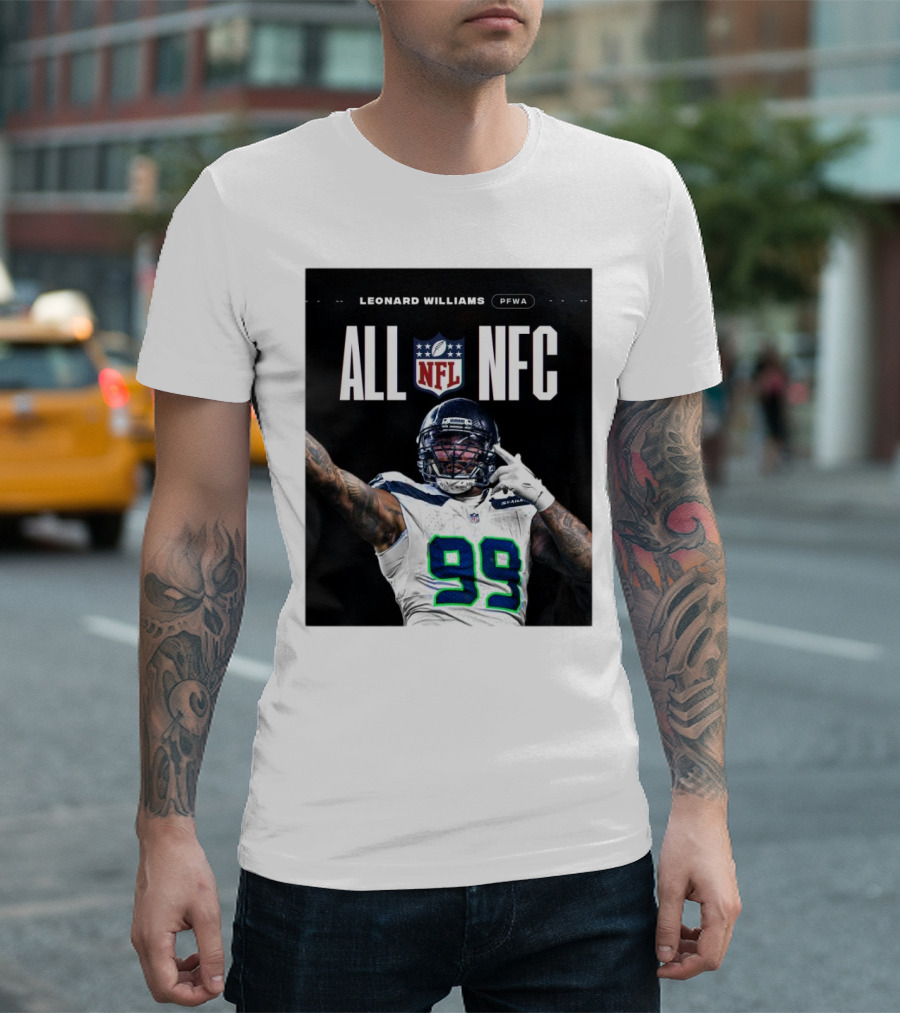 Leonard Williams PFWA All NFL NFC 99 Seahawks Player T-Shirt