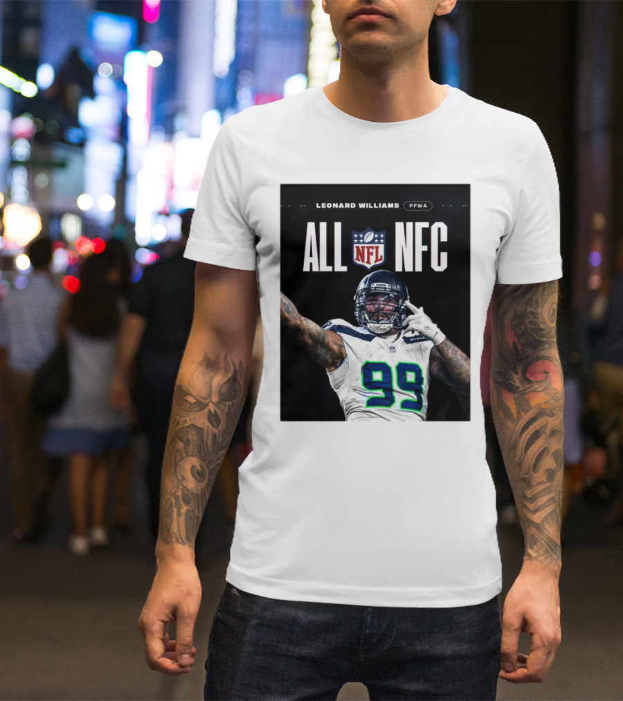 Leonard Williams PFWA All NFL NFC 99 Seahawks Player T-Shirt