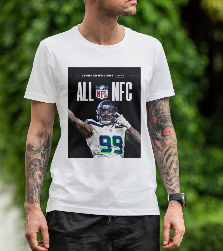 Leonard Williams PFWA All NFL NFC 99 Seahawks Player T-Shirt