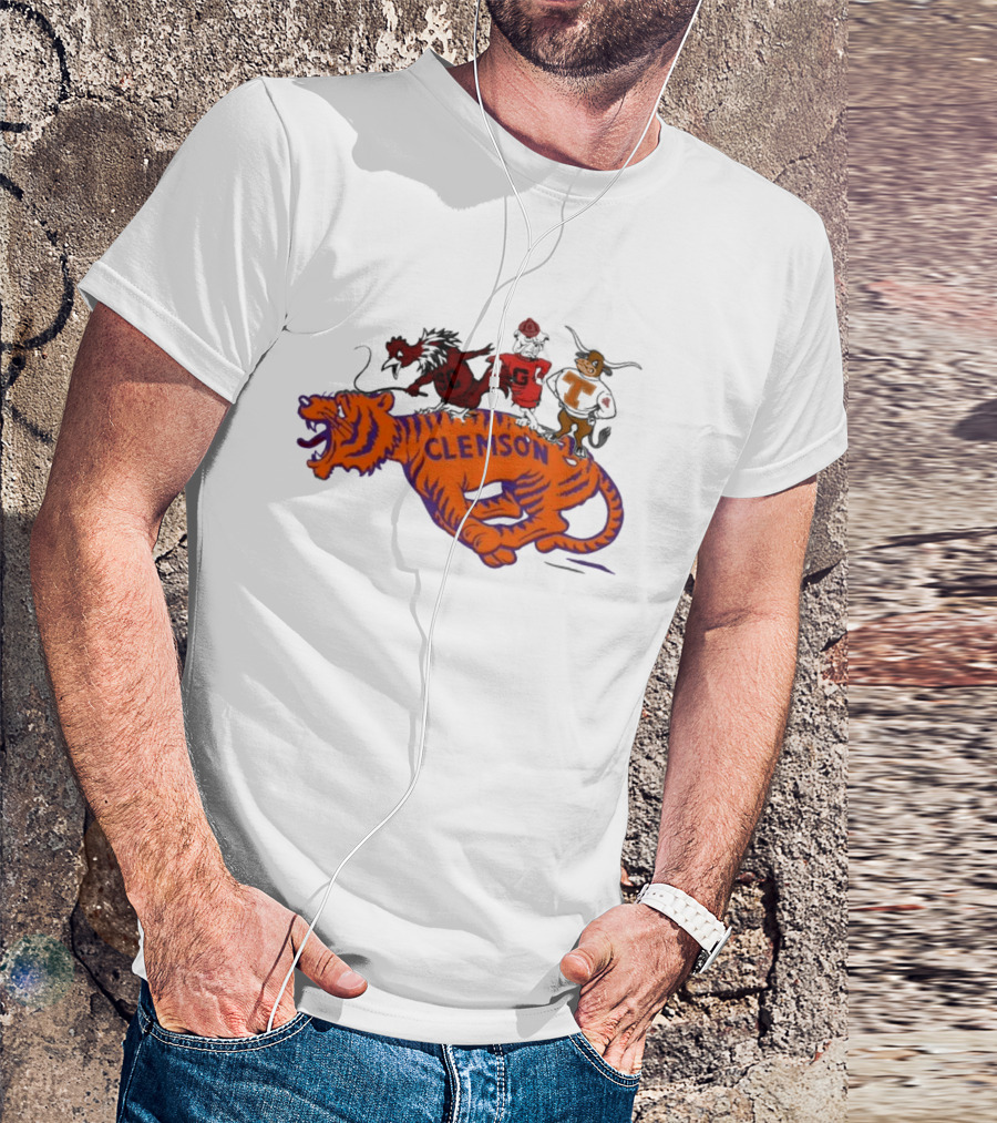 SEC Clemson Tigers South Carolina Gamecocks Georgia Bulldogs Tennessee Vols Mascot T-Shirt