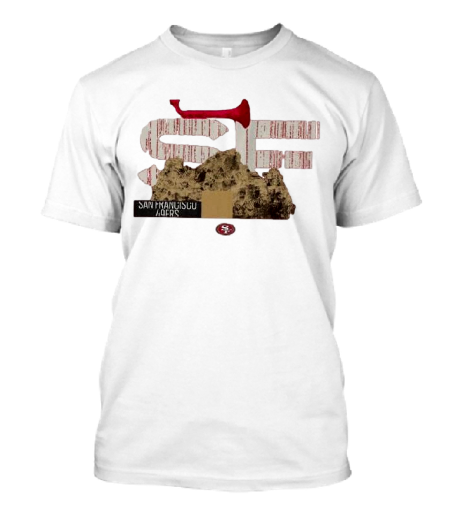 San Francisco 49ers SF 2025 NFL Draft Rock And Red Bat Elements T-Shirt