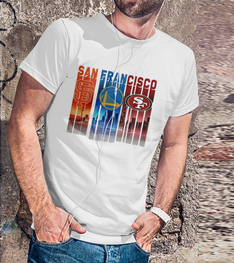 San Francisco Giants Warriors 49ers Cityscape Skyline T-Shirt