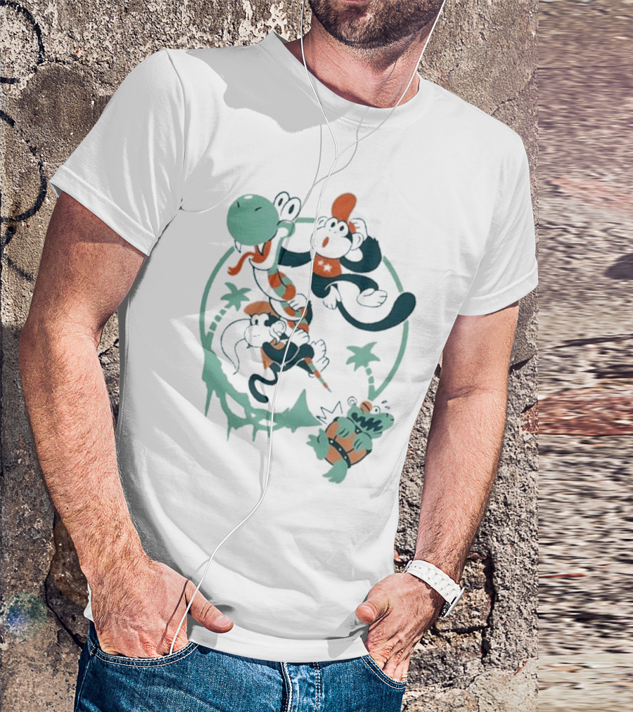 Tropical Adventure With Diddy And Dixie Riding Rattle Snake T-Shirt