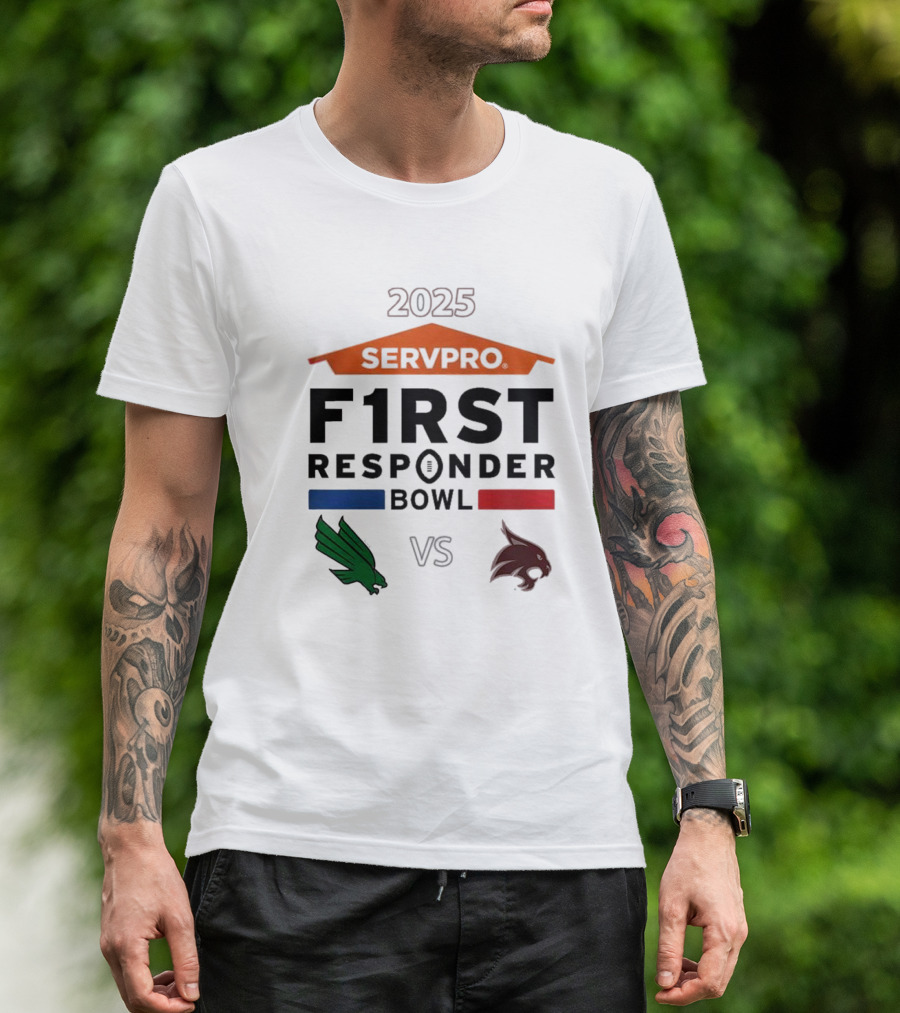 Servpro First Responder Bowl 2025 North Texas Mean Green Vs Texas State Bobcats January 3 Dallas Texas Matchup T-Shirt