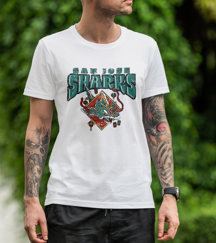 San Jose Sharks 2025 Lunar New Year Blue 84 T-Shirt