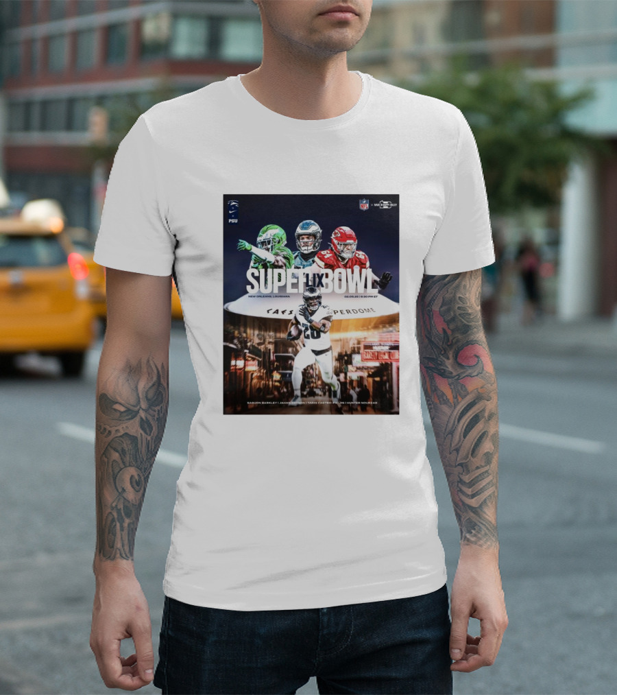 Saquon Barkley Jahan Dotson Tariq Castro-Fields Hunter Nourzad Super Bowl LIX New Orleans 2025 Penn State NFL T-Shirt