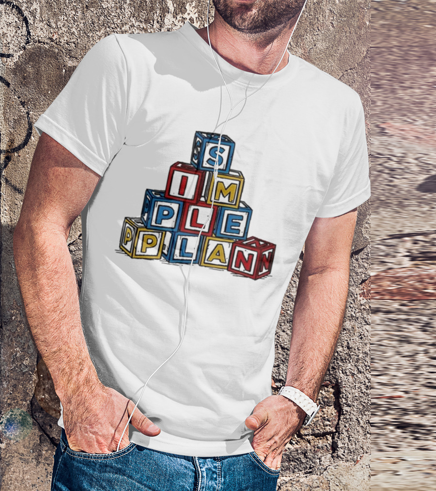 Simple Plan Alphabet Block Letter Stack T-Shirt