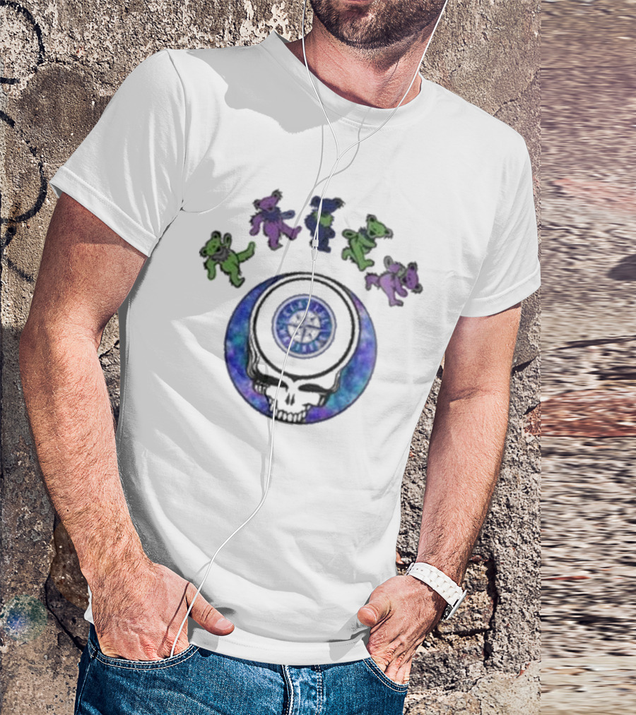 Seattle Mariners 2025 Grateful Dead Night Skull And Dancing Bears Baseball T-Shirt