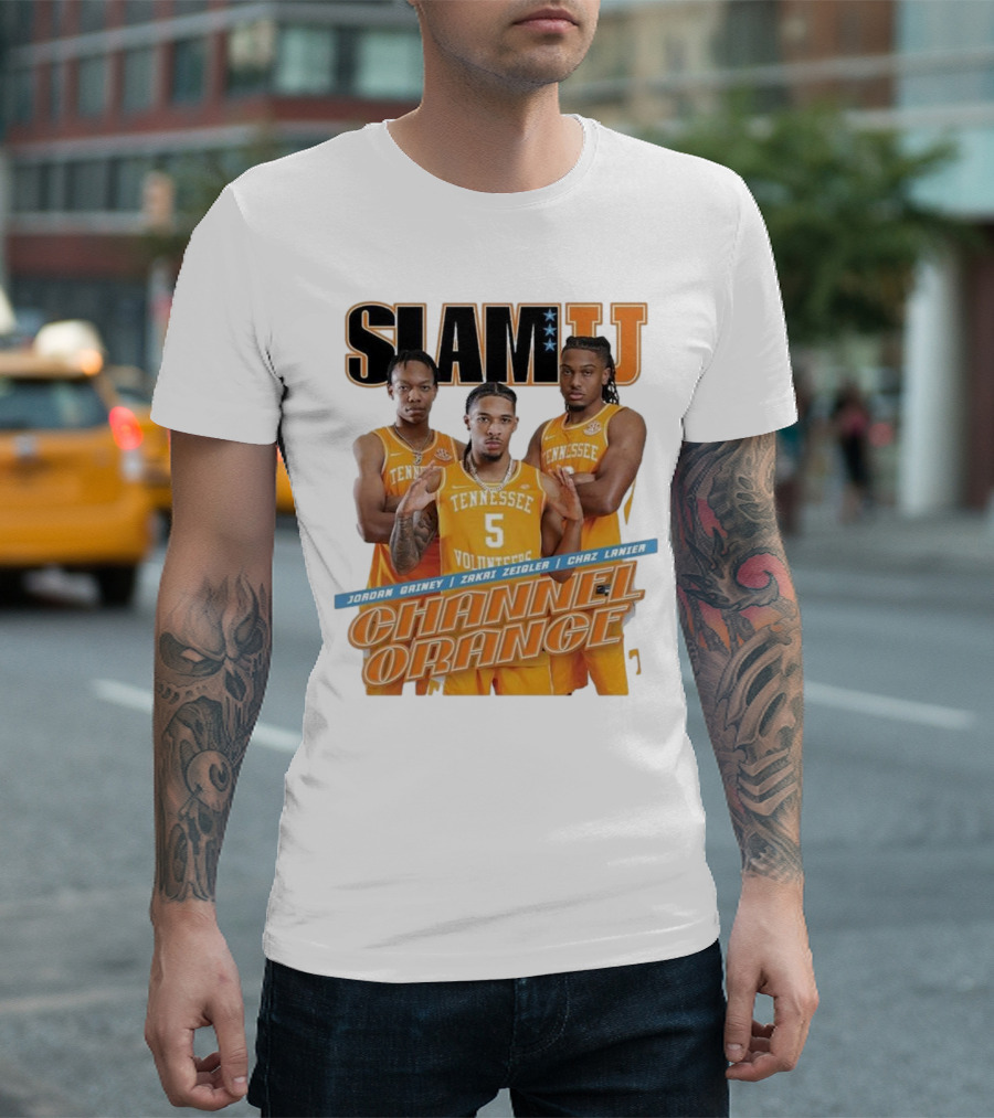 SLAMU Tennessee Volunteers Jordan Gainey Zakai Zeigler Chaz Lanier Channel Orange T-Shirt