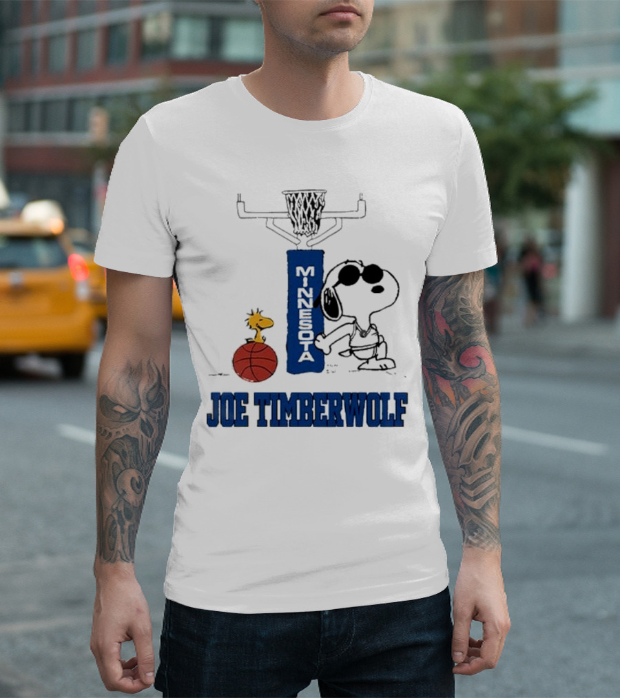 Snoopy Joe Cool Minnesota Timberwolf Basketball T-Shirt