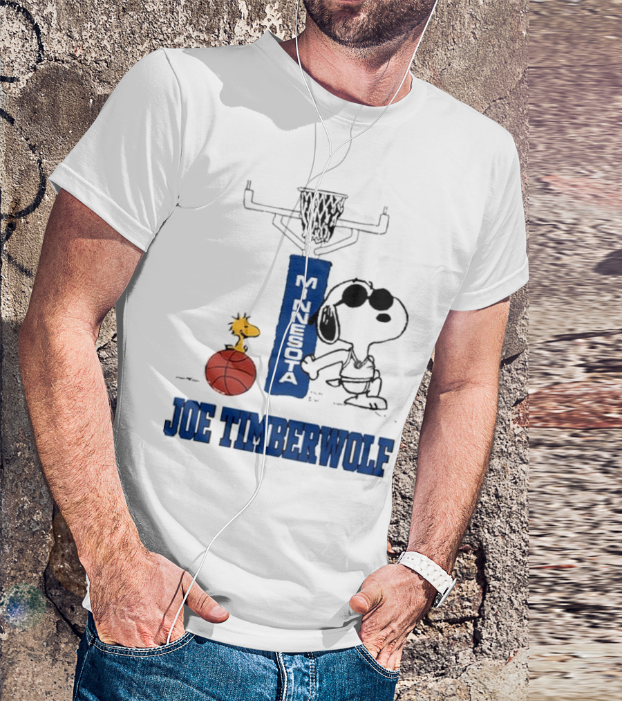 Snoopy Joe Cool Minnesota Timberwolf Basketball T-Shirt