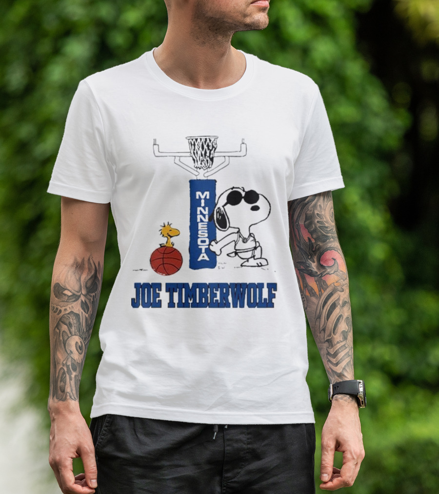 Snoopy Joe Cool Minnesota Timberwolf Basketball T-Shirt