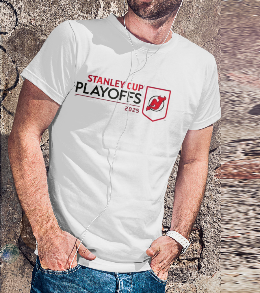 Stanley Cup Playoffs 2025 New Jersey Devils Iconic Logo And Text T-Shirt