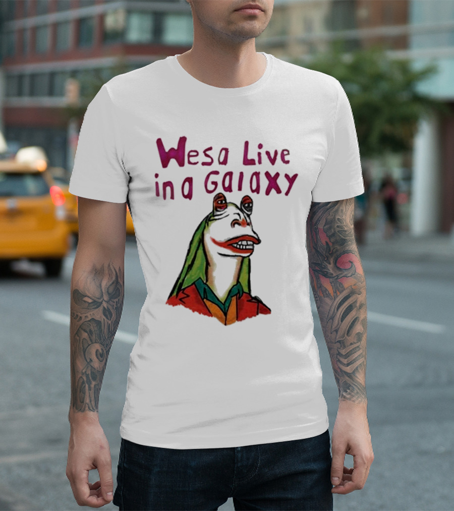 Wesa Live In A Galaxy Alien Cartoon Style T-Shirt