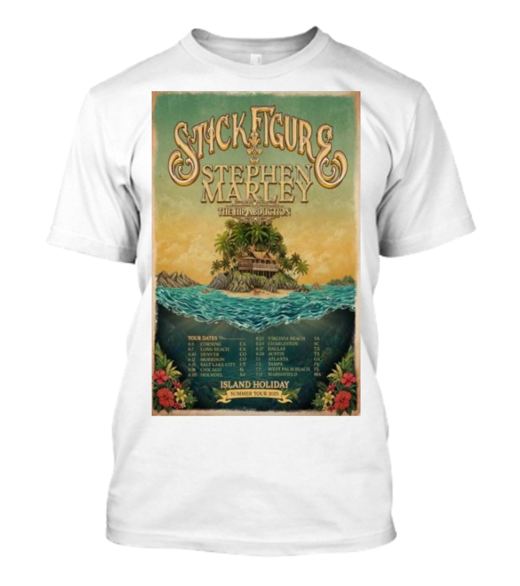Stick Figure Stephen Marley The Hip Abduction Island Holiday Summer Tour 2025 Vintage T-Shirt