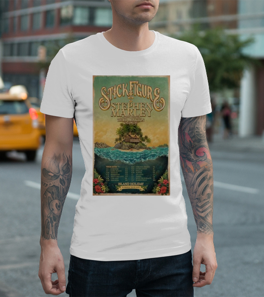 Stick Figure Stephen Marley The Hip Abduction Island Holiday Summer Tour 2025 Vintage T-Shirt