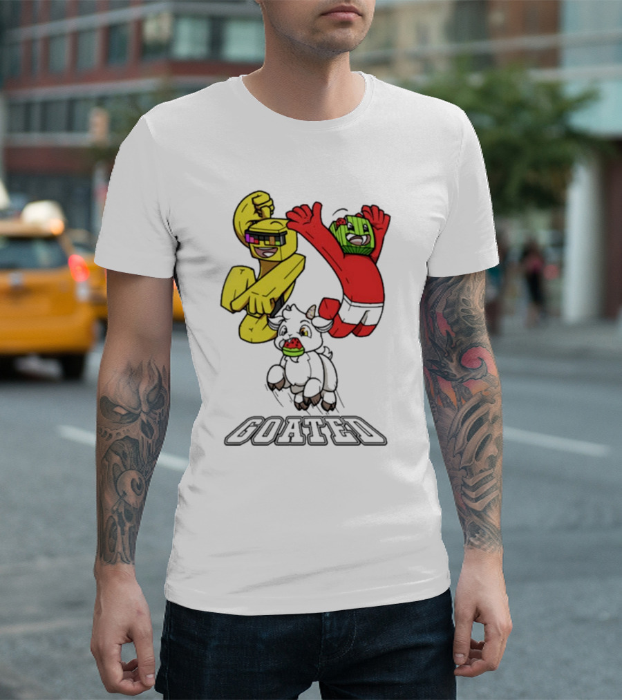 Sunny And Melon Goated Dance Characters with Sunglasses and Watermelon Head T-Shirt