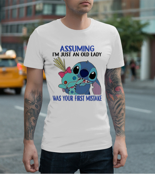 Assuming I'm Just An Old Lady Was Your First Mistake Stitch Holding Voodoo Doll T-Shirt