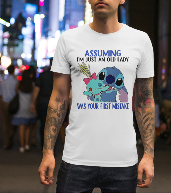Assuming I'm Just An Old Lady Was Your First Mistake Stitch Holding Voodoo Doll T-Shirt