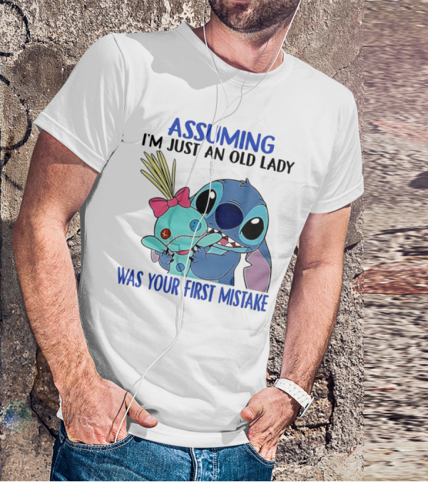 Assuming I'm Just An Old Lady Was Your First Mistake Stitch Holding Voodoo Doll T-Shirt