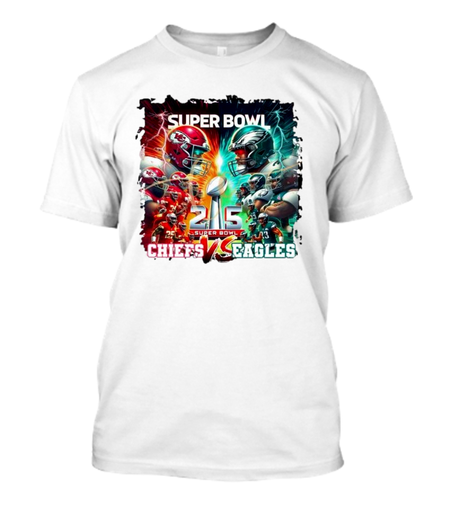 Super Bowl 215 Chiefs Vs Eagles Football Matchup T-Shirt