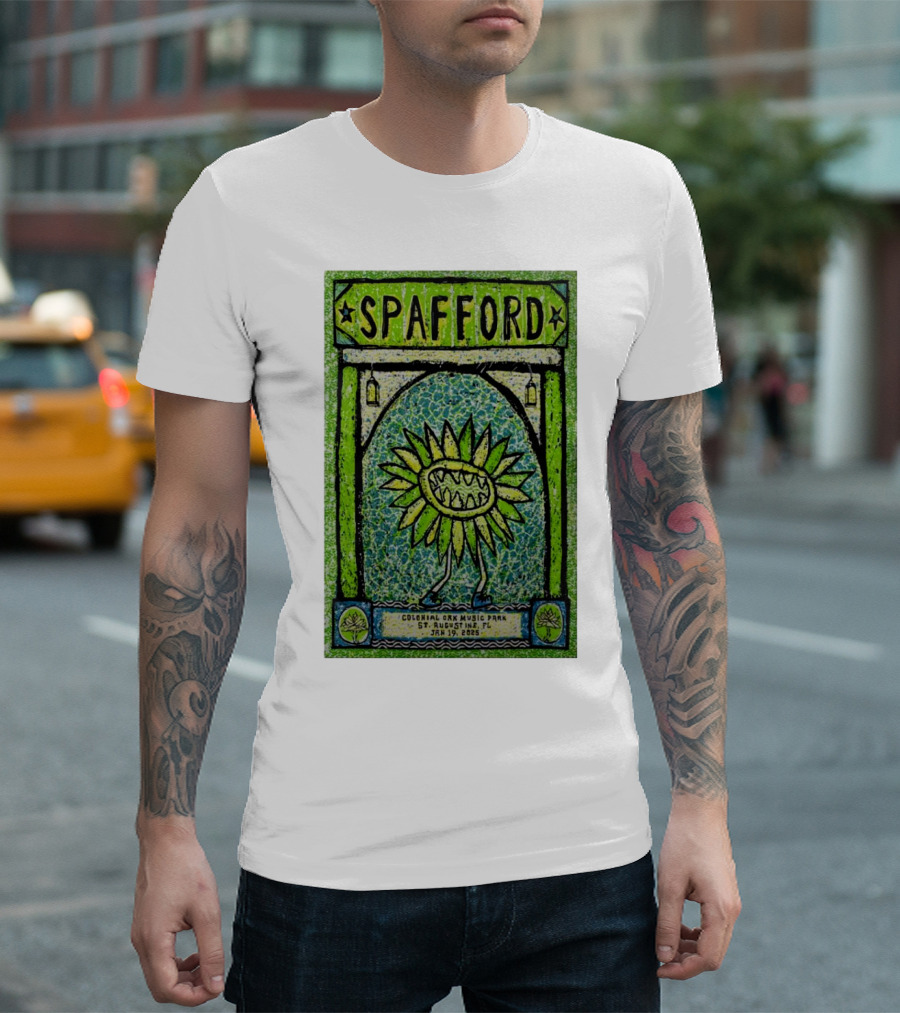 Spafford Colonial Oak Music Park St. Augustine FL Jan 19 2025 Sunflower Art T-Shirt