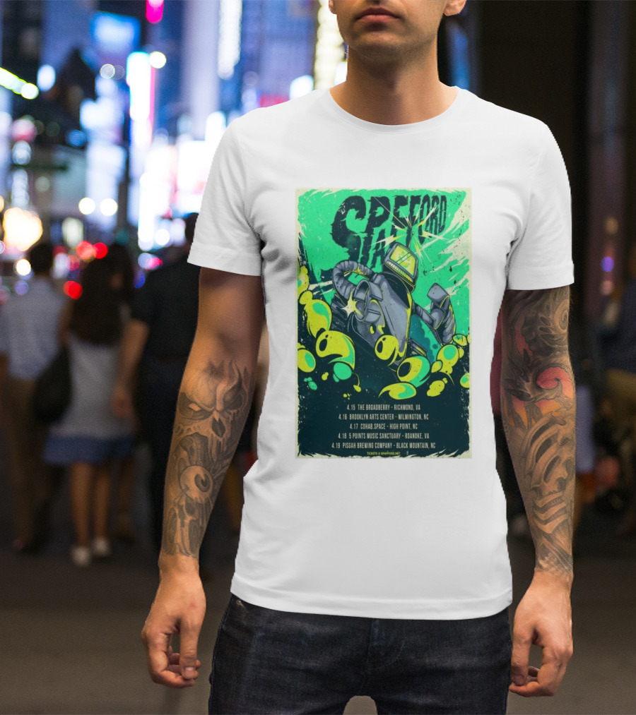 Spafford Southeast April 2025 Tour With Robot And Dates Richmond Wilmington High Point Roanoke Black Mountain T-Shirt