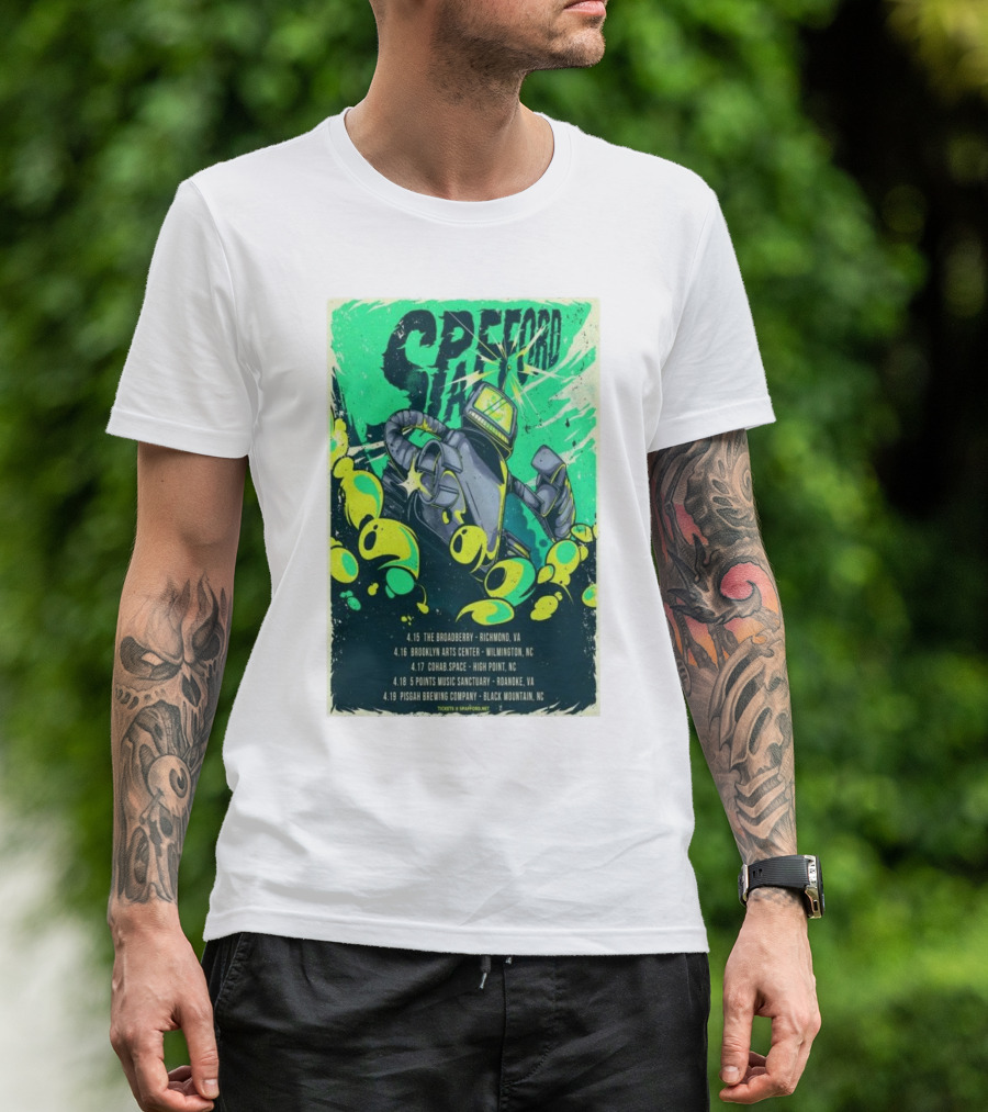 Spafford Southeast April 2025 Tour With Robot And Dates Richmond Wilmington High Point Roanoke Black Mountain T-Shirt