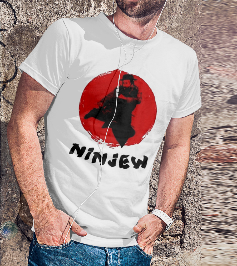 Ninjew Red Circle Kick Martial Arts Style T-Shirt