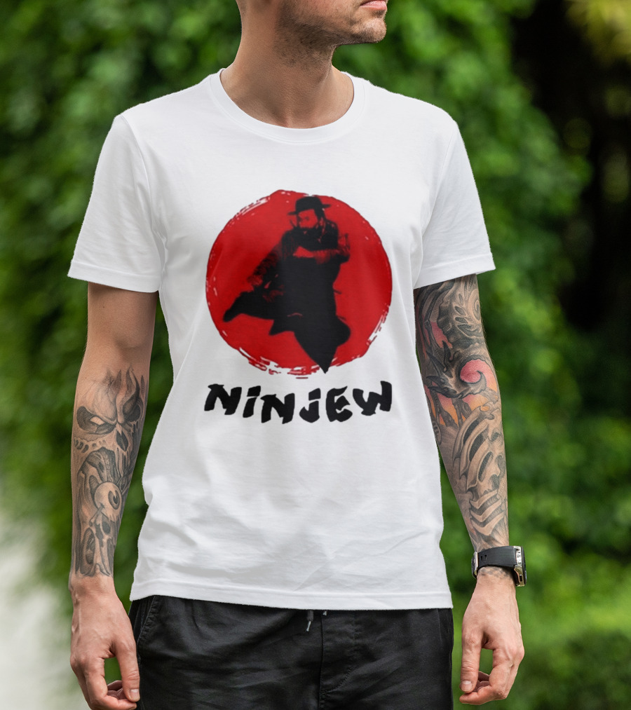Ninjew Red Circle Kick Martial Arts Style T-Shirt