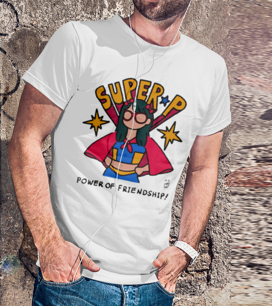 Super P Pastel Superhero Cartoon Character Friendship T-Shirt