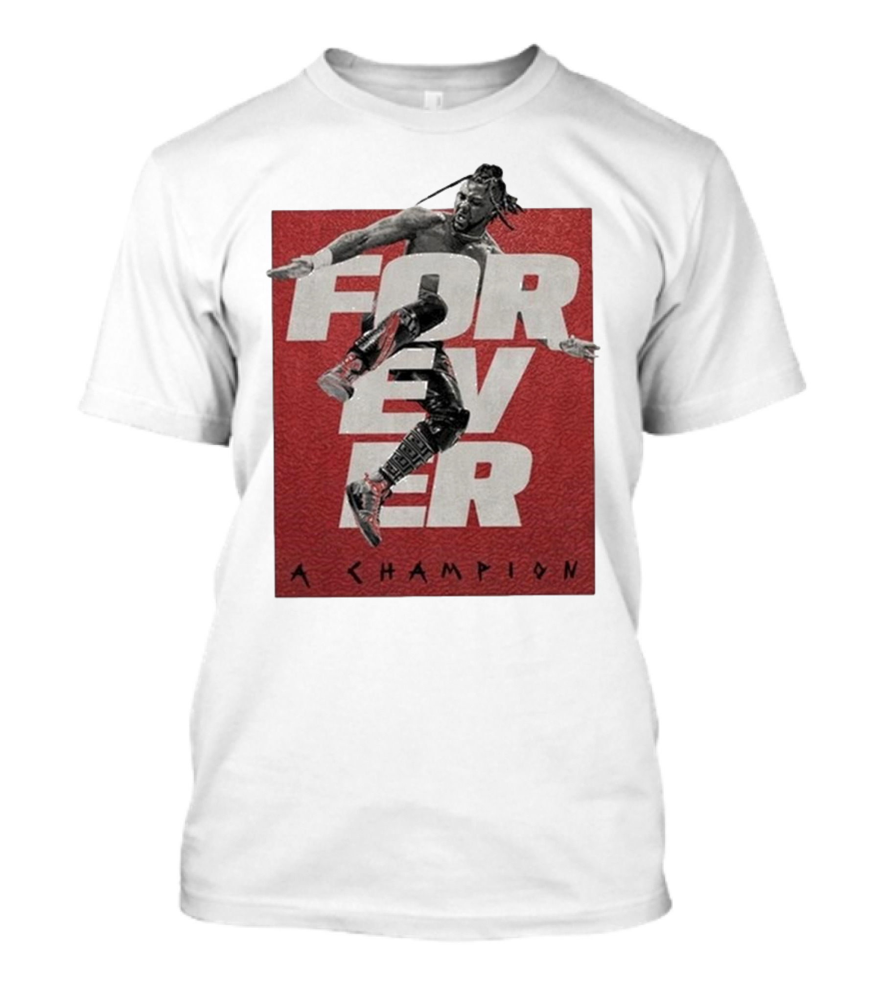 Swerve Strickland Forever A Champion 2025 Wrestler Action Red Background T-Shirt
